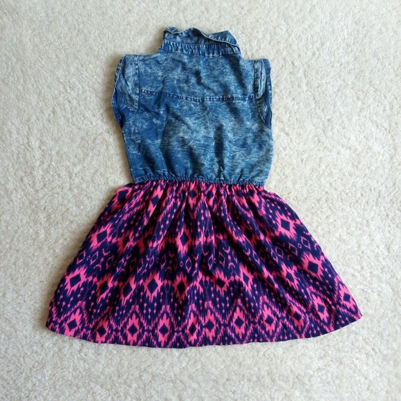 Sensational Girl's Chambray Top Pink/Blue Small 7 - Picture 4 of 4